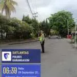 Unit Turjawali Sat Lantas melaksanakan Pengaturan dan Penjagaan di Pos 3 Patung Salak Jasri