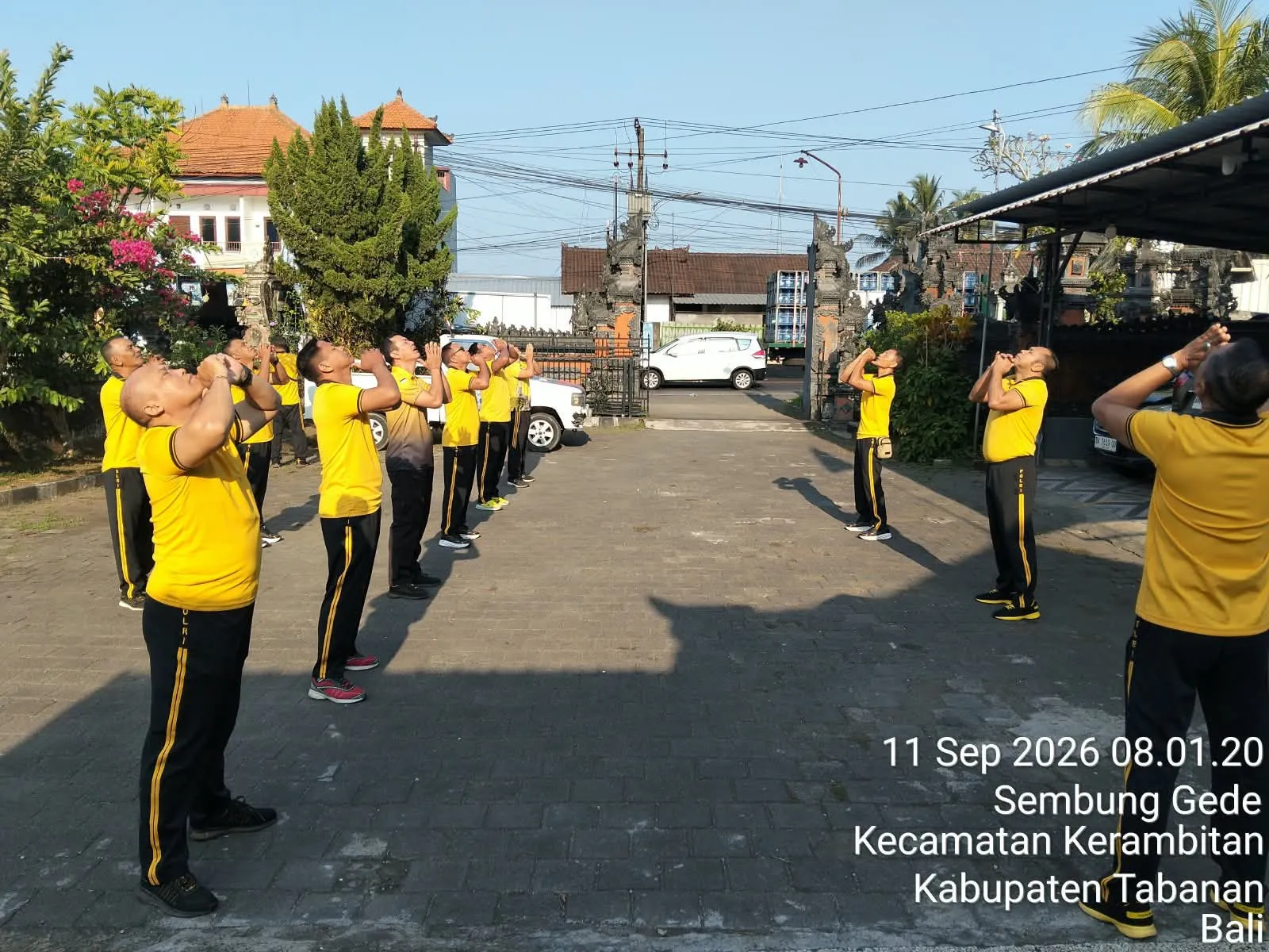 Kapolsek Kerambitan pimpin langsung Kegiatan Olahraga Pagi Personel Polsek Kerambitan Dukung Gerakan Cegah Obesitas Personel (GERCEP)