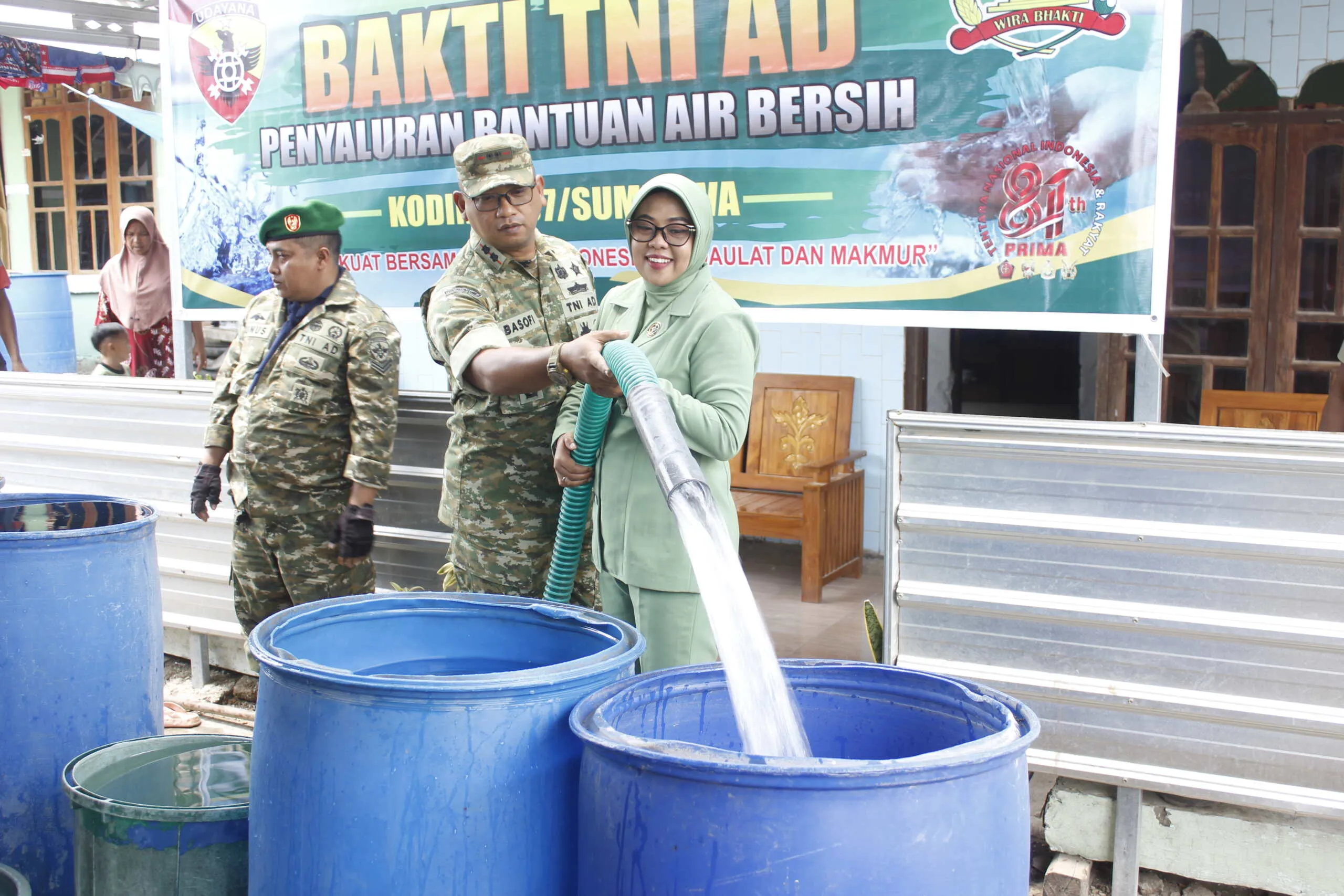 Bakti TNI AD Wujud Kepedulian, Kodim 1607/Sumbawa Bantu Air Bersih Warga Bagetango