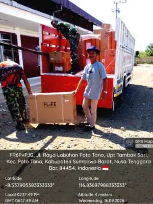 Perkuat Dukungan bagi KDKMP, Kodim 1628/Sumbawa Barat Distribusikan 5 Unit AC
