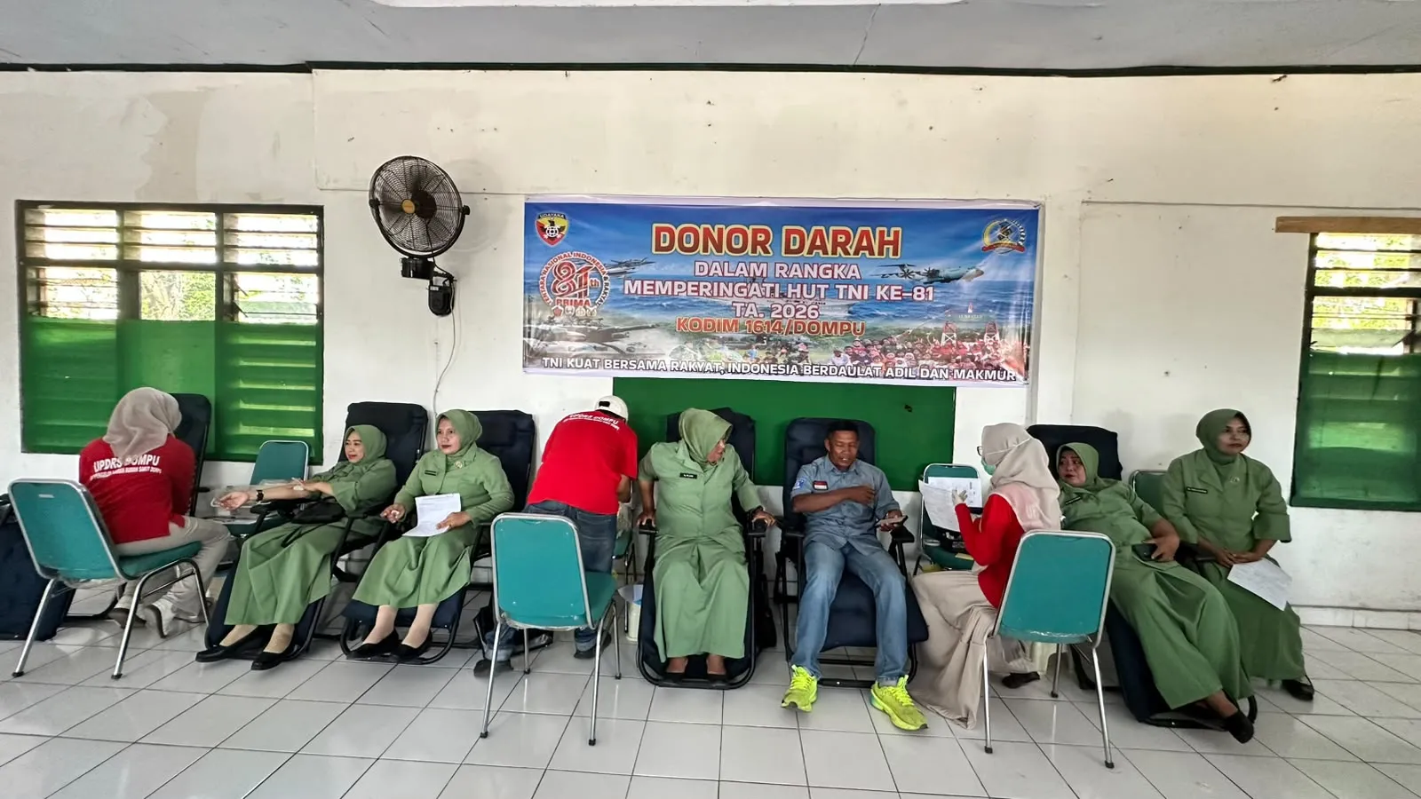 Setetes Darah untuk Sesama, Kodim 1614/Dompu dan Persit Peduli Kemanusiaan