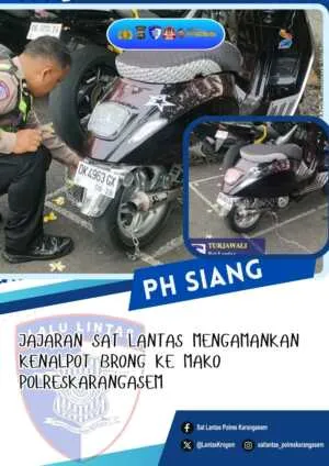 Ops Patuh Agung 2026, Sat Lantas Amankan Kendaraan dengan Kenalpot Brong ke Polres Karangasem dan diberikan Tilang Manual