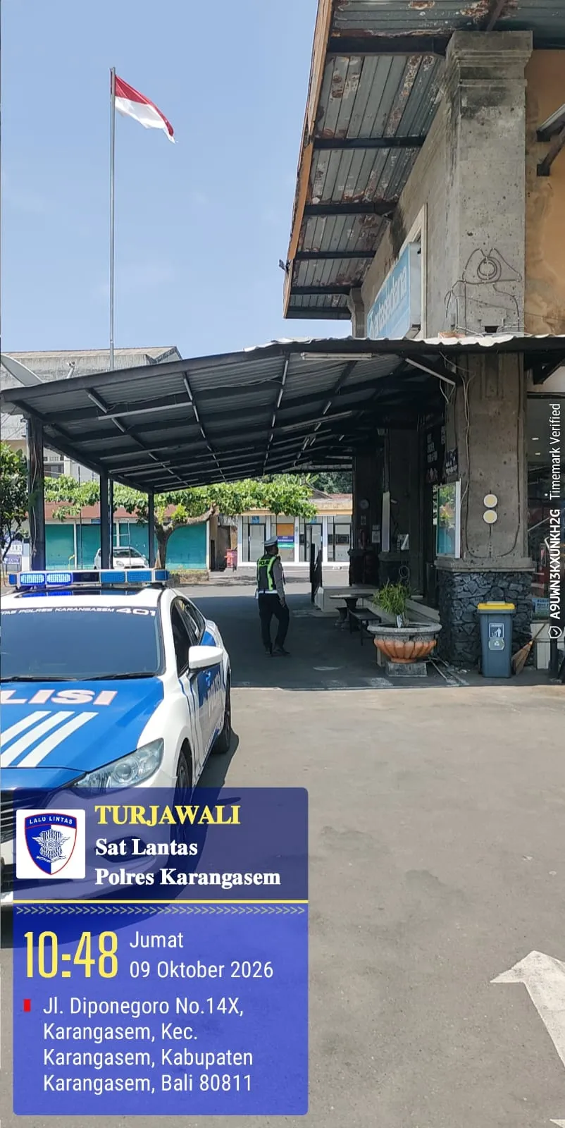 Kegiatan Rutin yang ditingktkan Satlantas Polres Karangasem laksanakan patroli di areal Pertokoan Arta Sedana